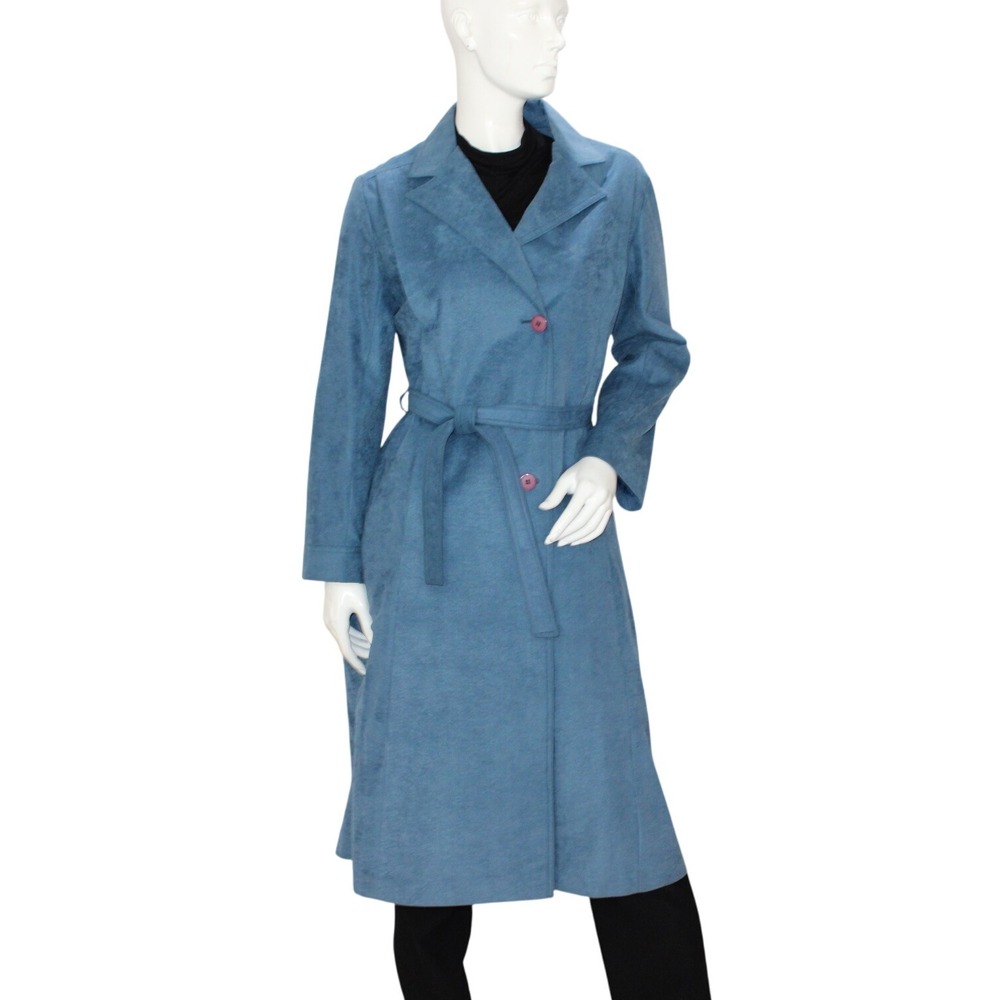 Outerbanks Judy Scates Suede Trench Coat‎ Women's Size M Vintage 1980's